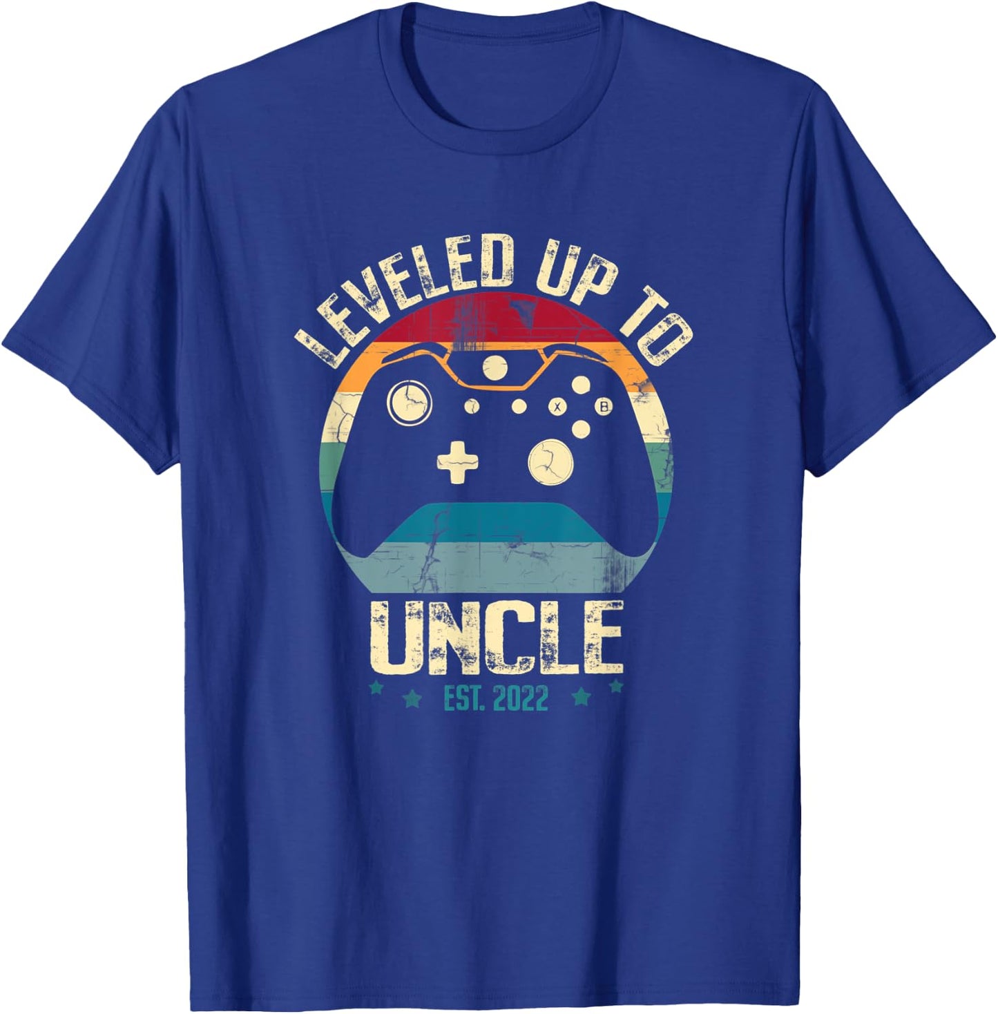 I Leveled Up To Uncle Pregnancy Announcement Uncle Gamer T-Shirt - T-Shirt | Royal
