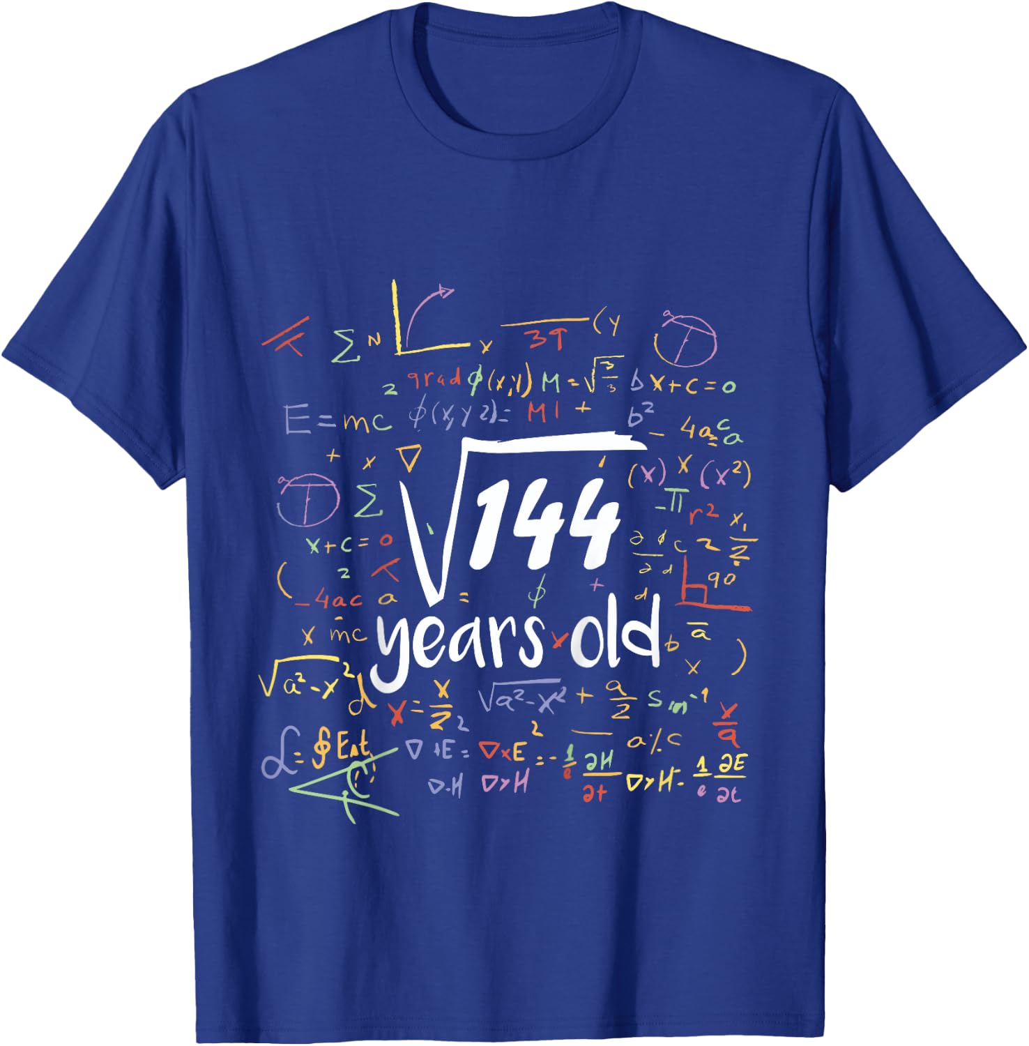 Square Root Of 144 - 12th Birthday 12 Year Old Math Bday T-Shirt - T-Shirt | Royal