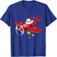 Christmas Santa Claus Pilot Flying Airplane Gift T-Shirt - T-Shirt | Royal