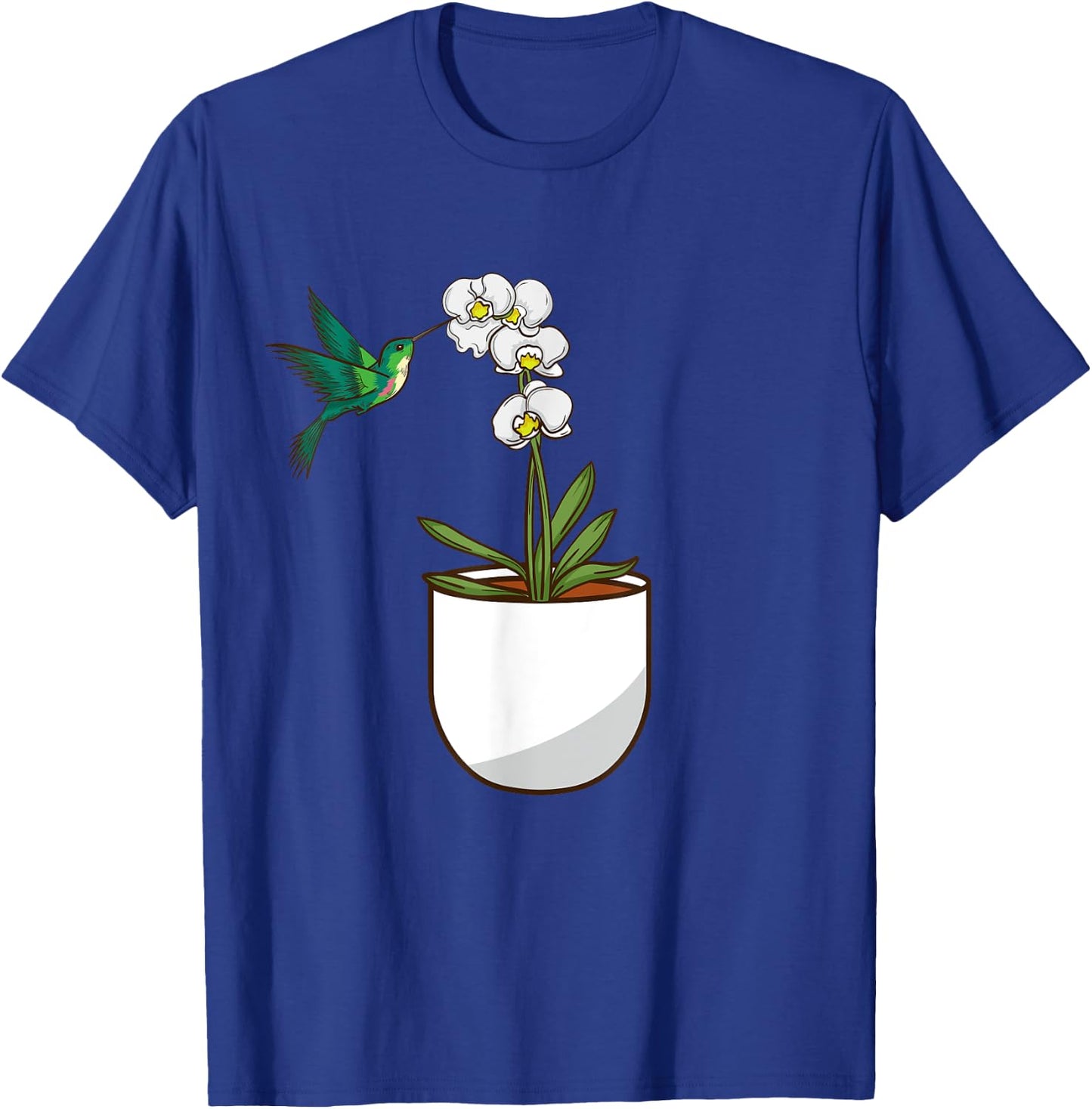 Hummingbird Orchid Flower Lover Women Bird Plants Orchid T-Shirt - T-Shirt | Royal