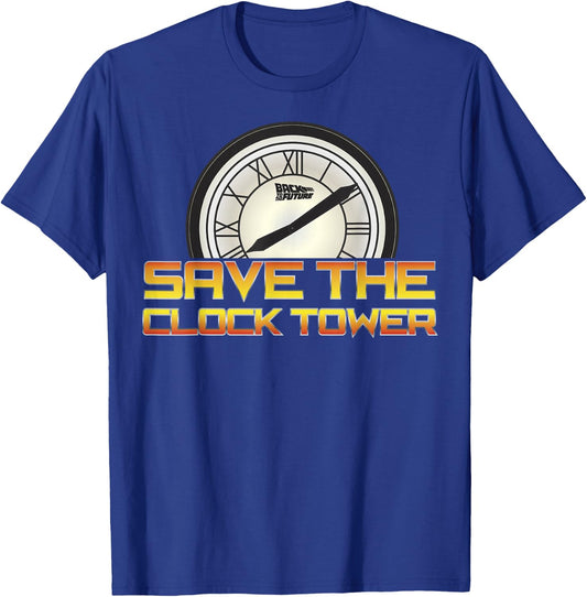 Back to The Future Save The Clock Tower T-Shirt - T-Shirt | Royal