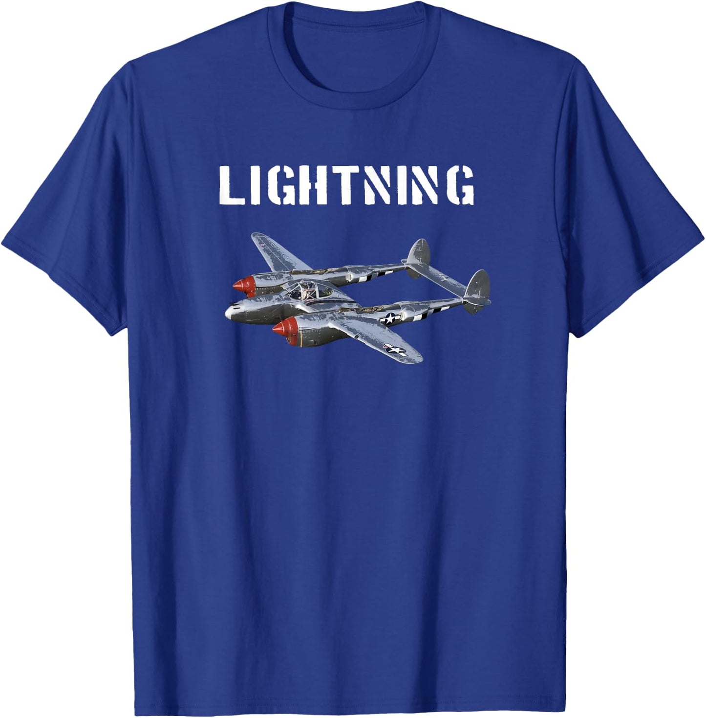 P-38 Lightning WW2 Fighter Plane US Pilot T-Shirt - T-Shirt | Royal