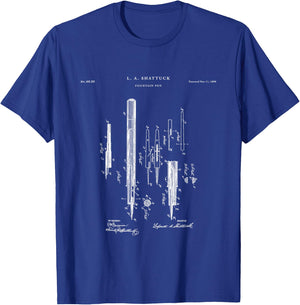 Fountain Pen Patent - Artist T-Shirt - T-Shirt | Royal