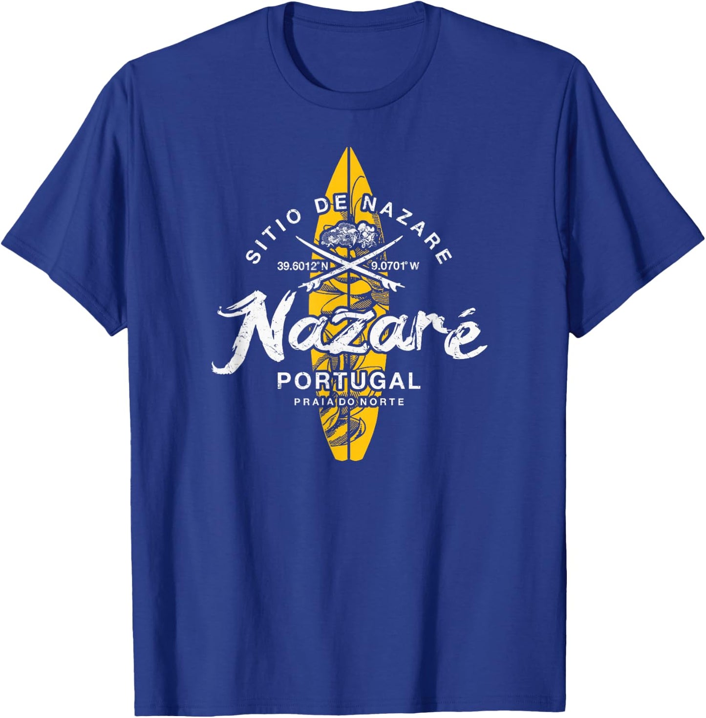 Nazare Portugal Praia do Norte Vintage Surfing T-Shirt - T-Shirt | Royal