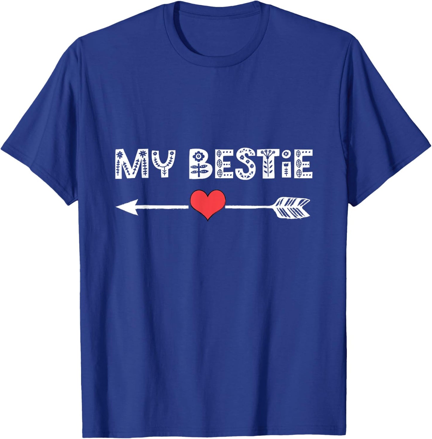 My Bestie BFF Best Friend Left Arrow Heart Love Matching T-Shirt - T-Shirt | Royal