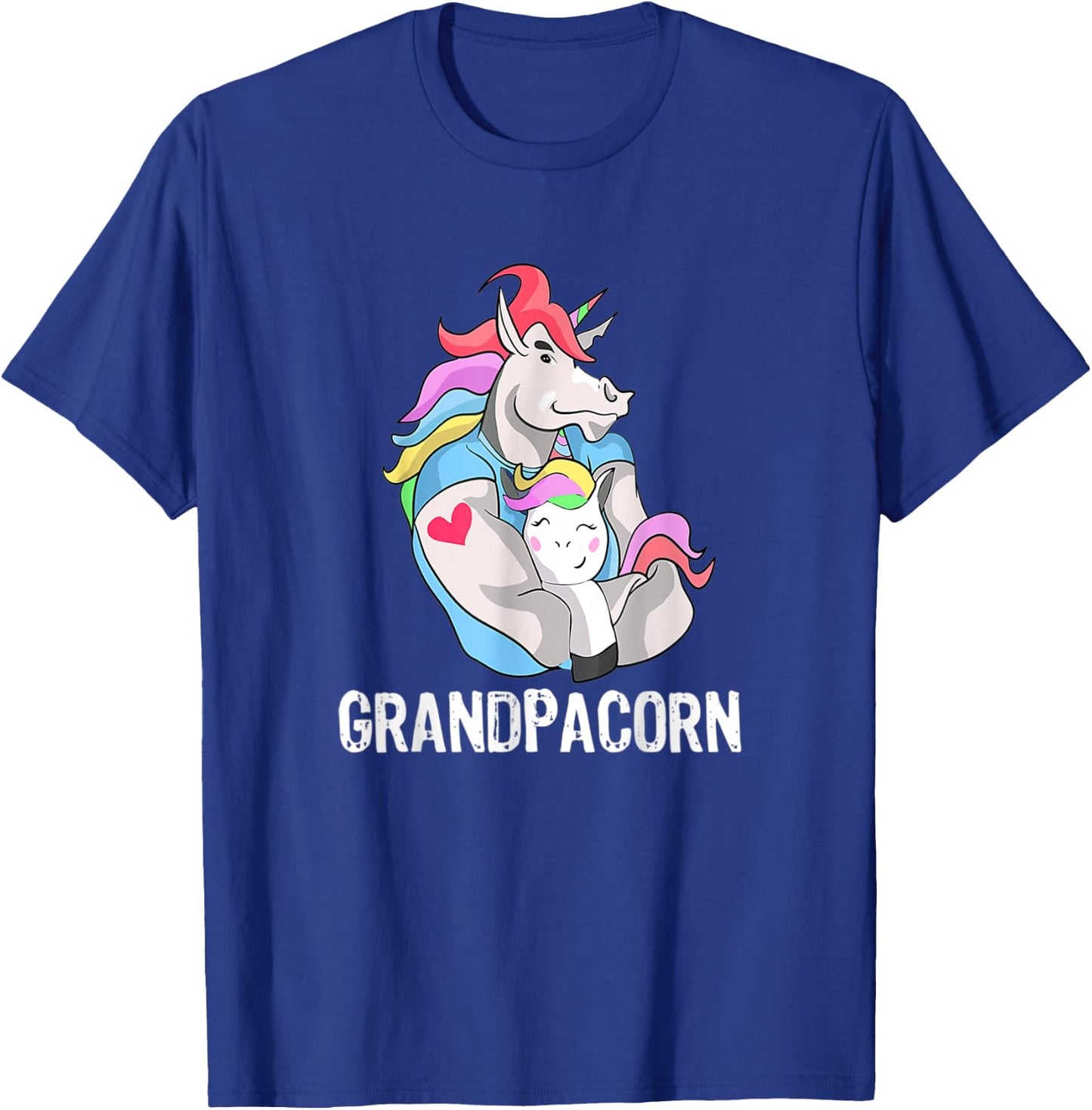 Grandpacorn Unicorn Grandpa And Grandson T-Shirt - T-Shirt | Royal