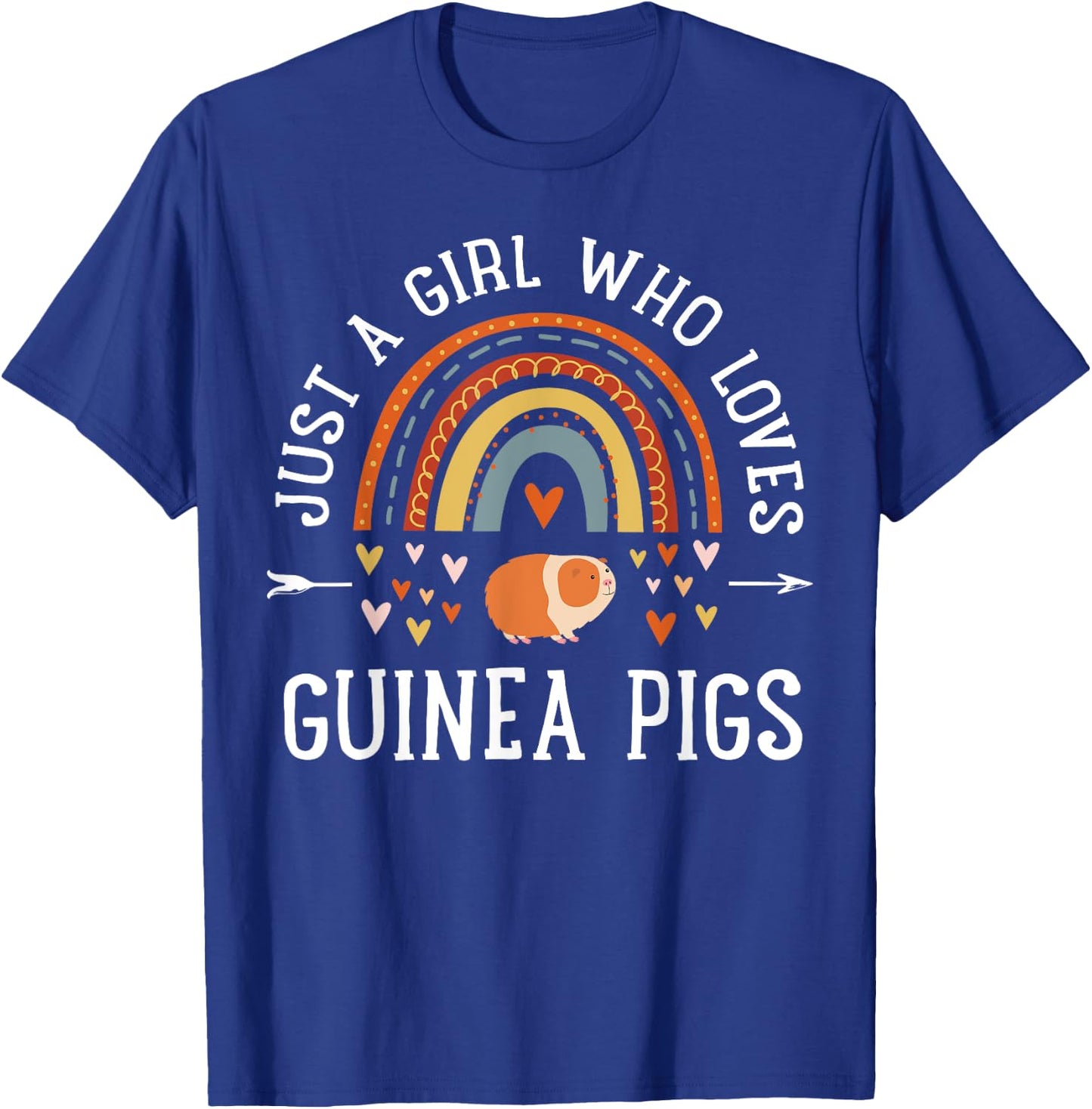 Just A Girl Who Loves Guinea Pigs Rainbow Gifts Cavy Lover T-Shirt - T-Shirt | Royal