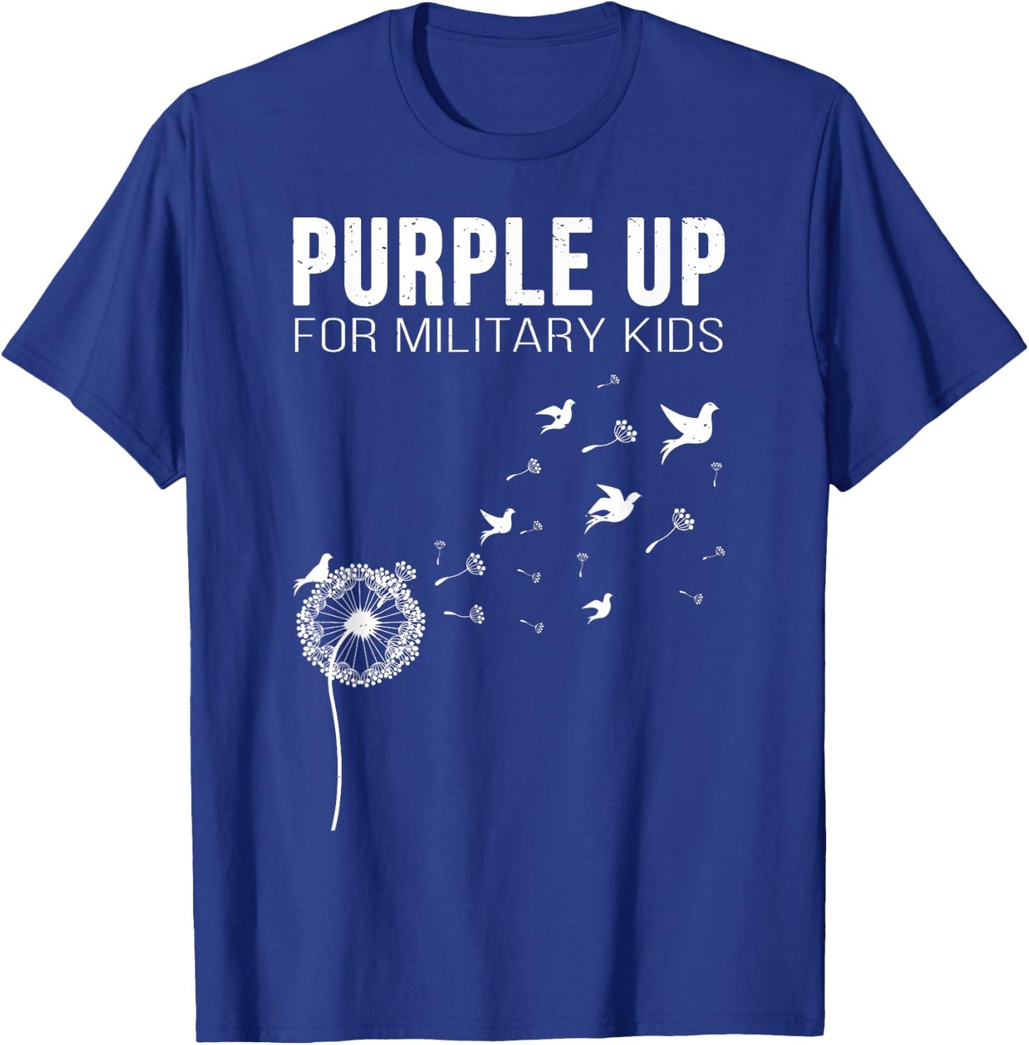 I Purple Up For Military Kids Shirt Soldier Dandelion T-Shirt - T-Shirt | Royal