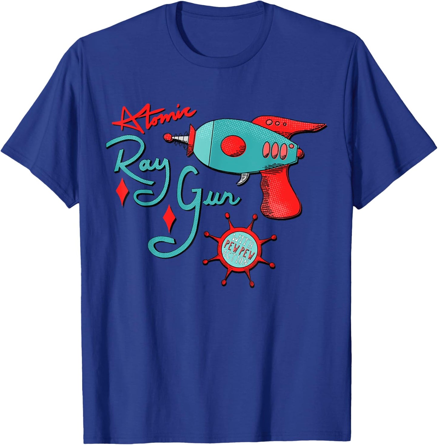 Atomic Ray Blaster Hand Drawn Toy Prop T-Shirt - T-Shirt | Royal