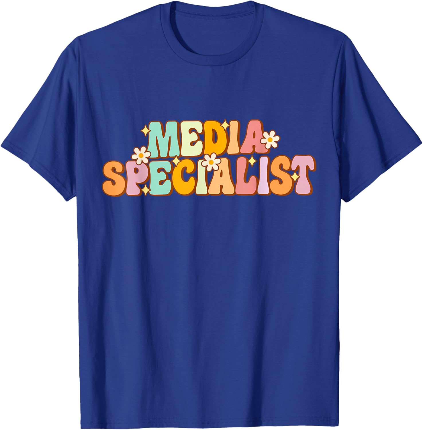 School Librarian Library Squad Groovy Media Specialist T-Shirt - T-Shirt | Royal