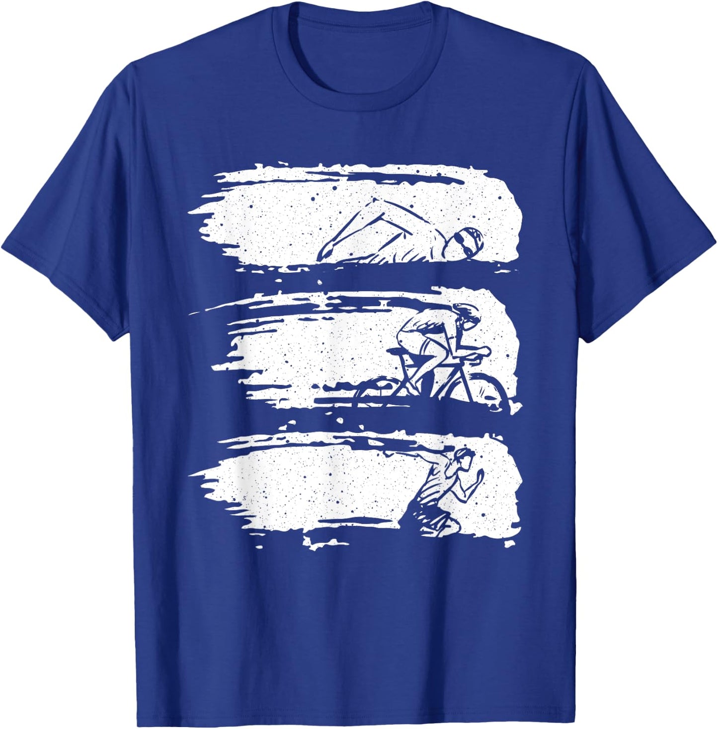 Funny Triathlon Swim Bike Run Design Men Women Triathletes T-Shirt - T-Shirt | Royal