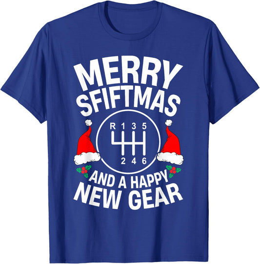 Car Guy Funny Auto Racing Mechanic Manual Christmas Car Love T-Shirt - T-Shirt | Royal