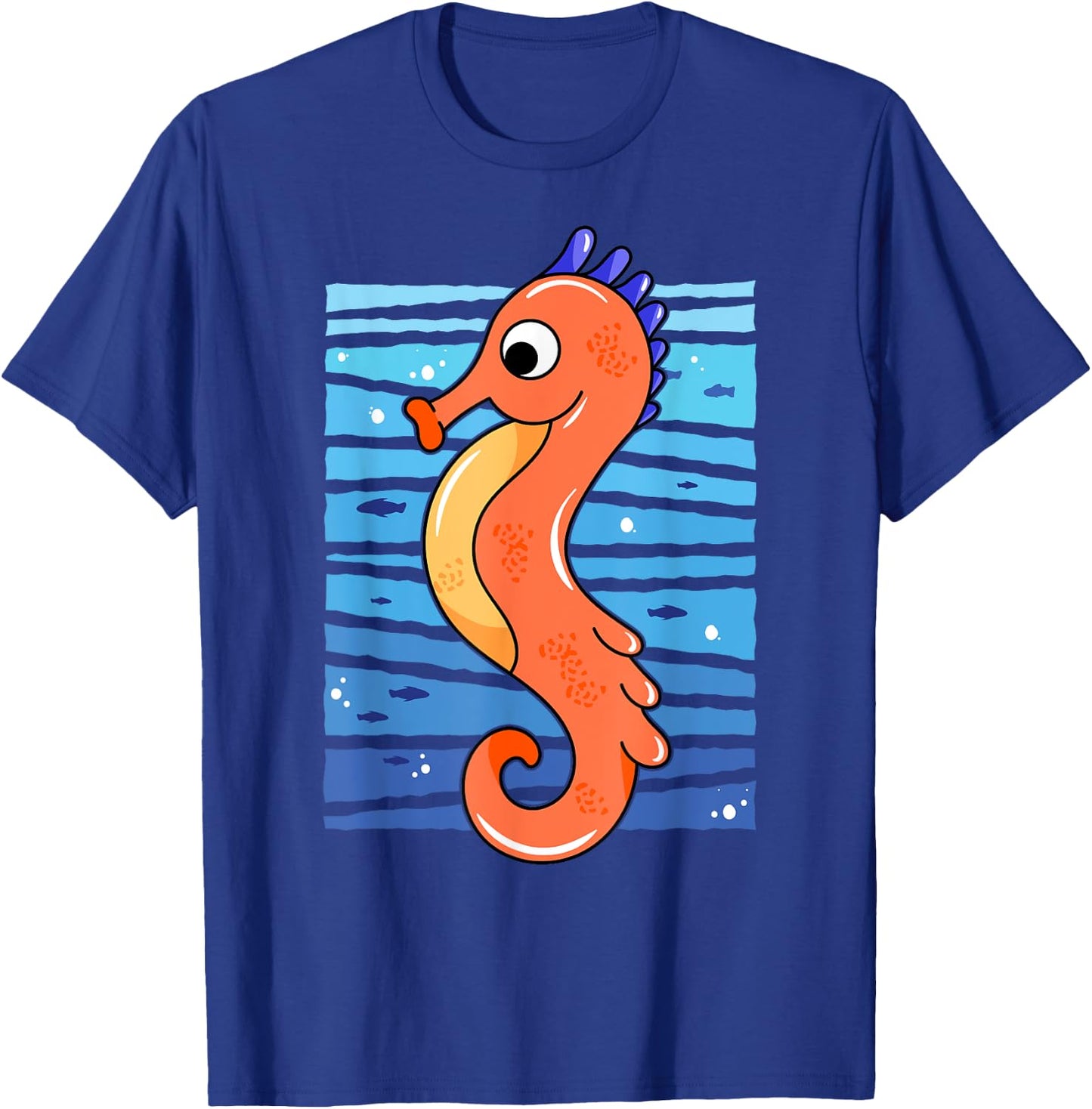 Seahorse Art I Cute Seahorse I Kids Seahorse T-Shirt - T-Shirt | Royal