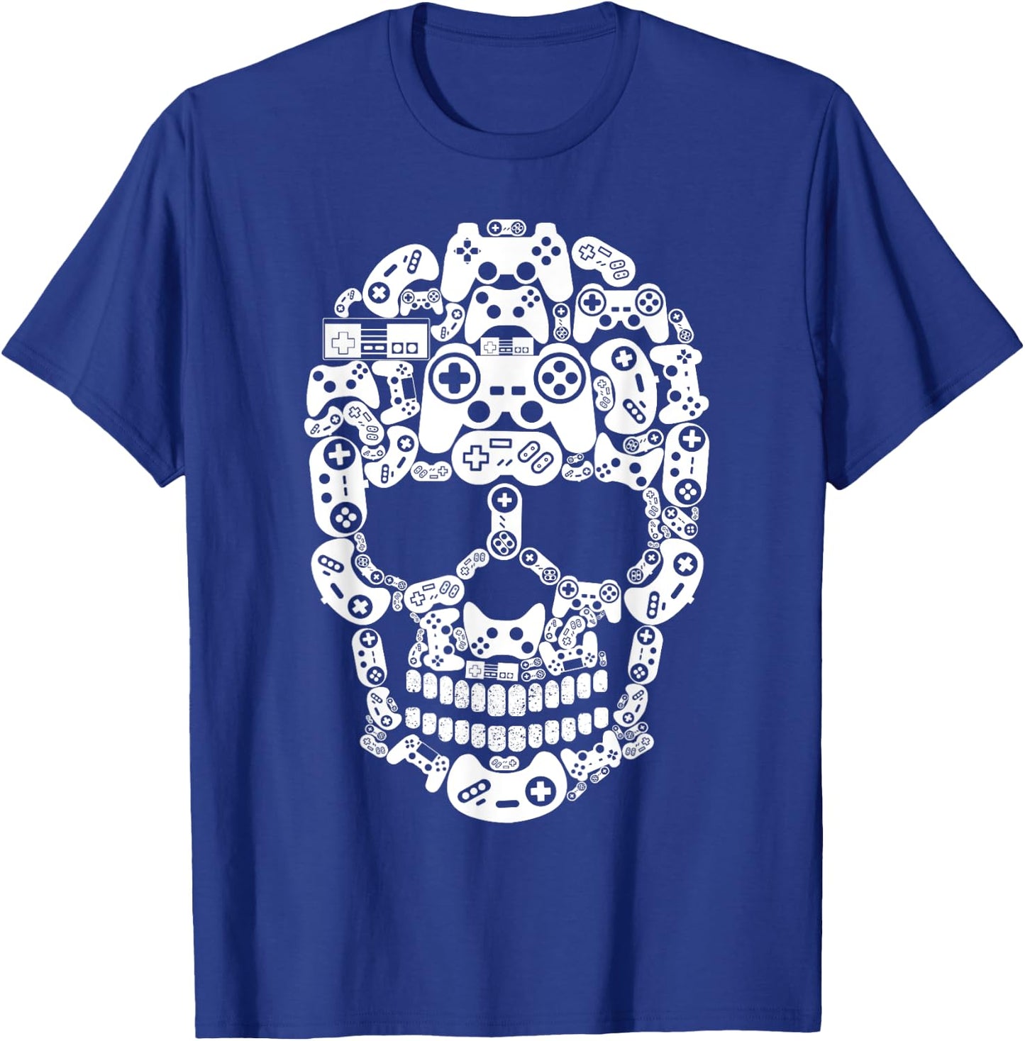 Halloween Skeleton skull Gamer boys men controller Gaming T-Shirt - T-Shirt | Royal