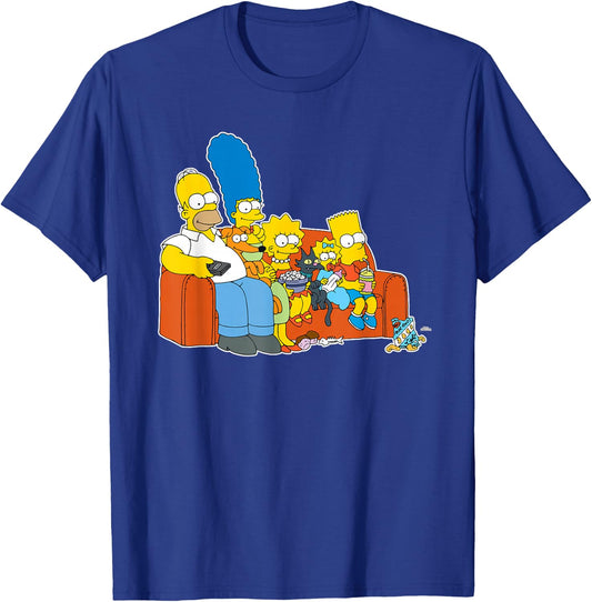 The Simpsons Homer Marge Maggie Bart Lisa Simpson Couch T-Shirt - T-Shirt | Royal