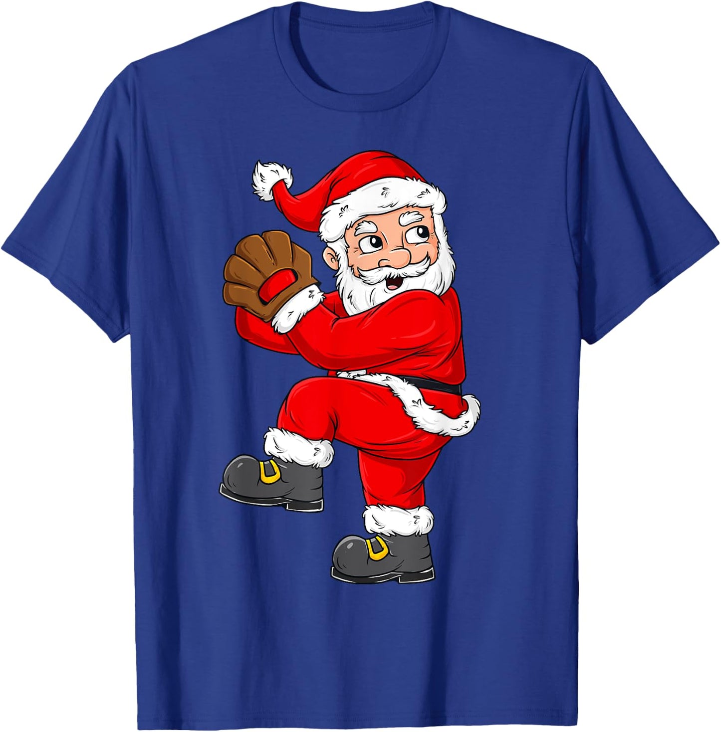 Christmas Santa Claus Baseball Pitcher Boys Kids Teens Xmas T-Shirt - T-Shirt | Royal