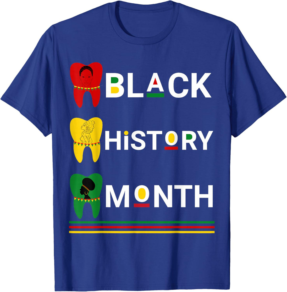 Dental Black History Month Africans Melanin Teeth Girls Kids T-Shirt - T-Shirt | Royal