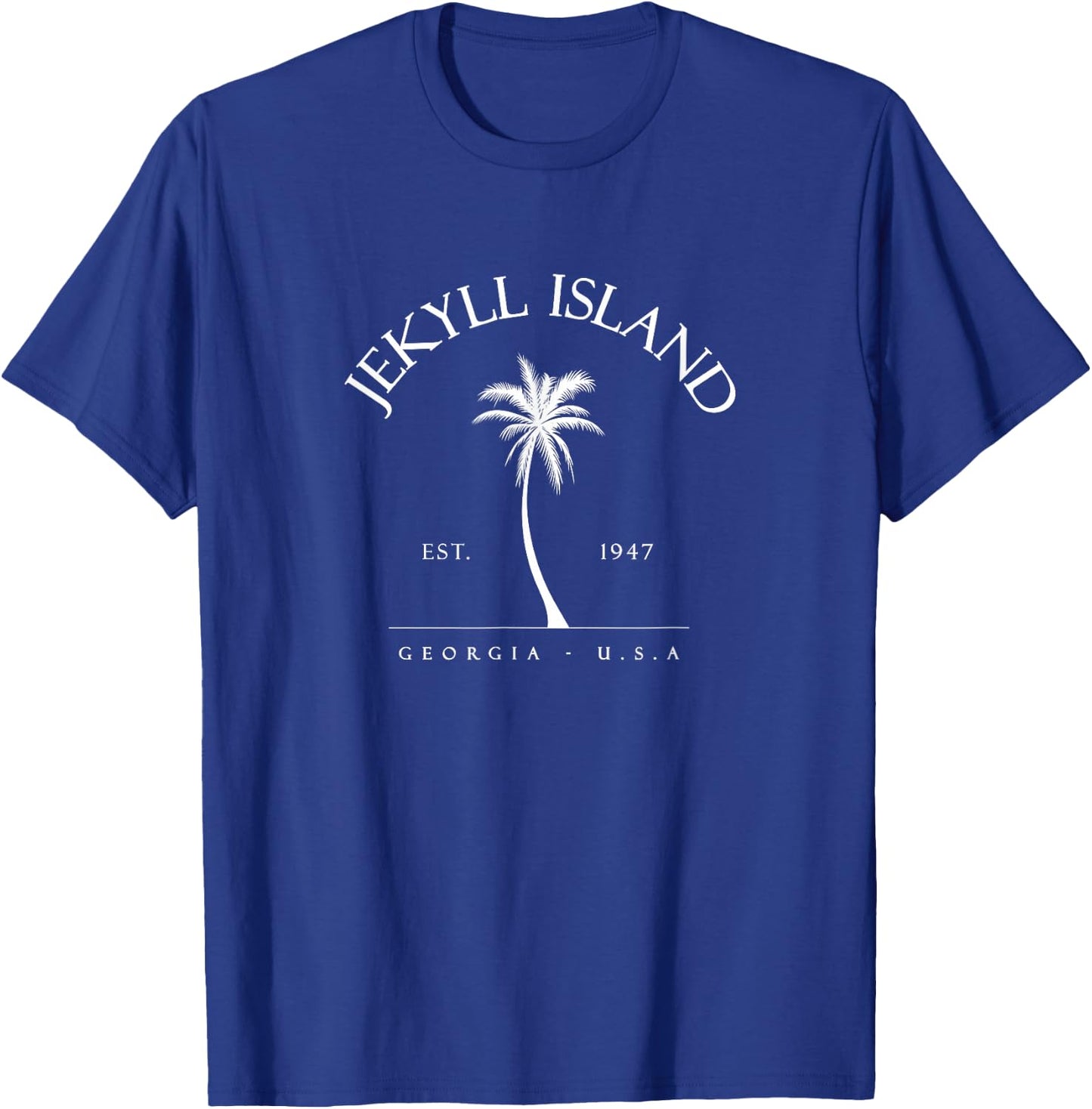 Jekyll Island 1947 Palm Tree Swimming Scuba Novelty Gift GA T-Shirt - T-Shirt | Royal