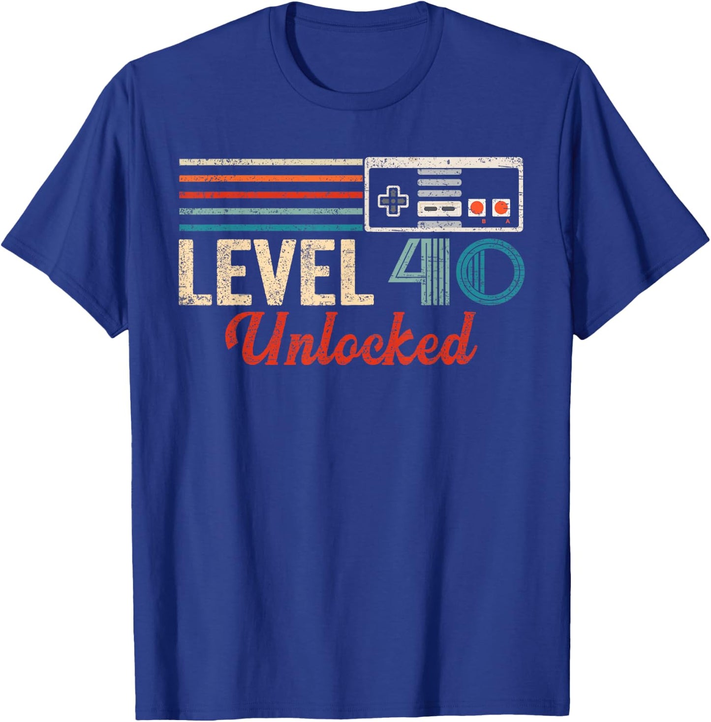 Unlocked Level 40 Birthday Boy Video Game Controller T-Shirt - T-Shirt | Royal