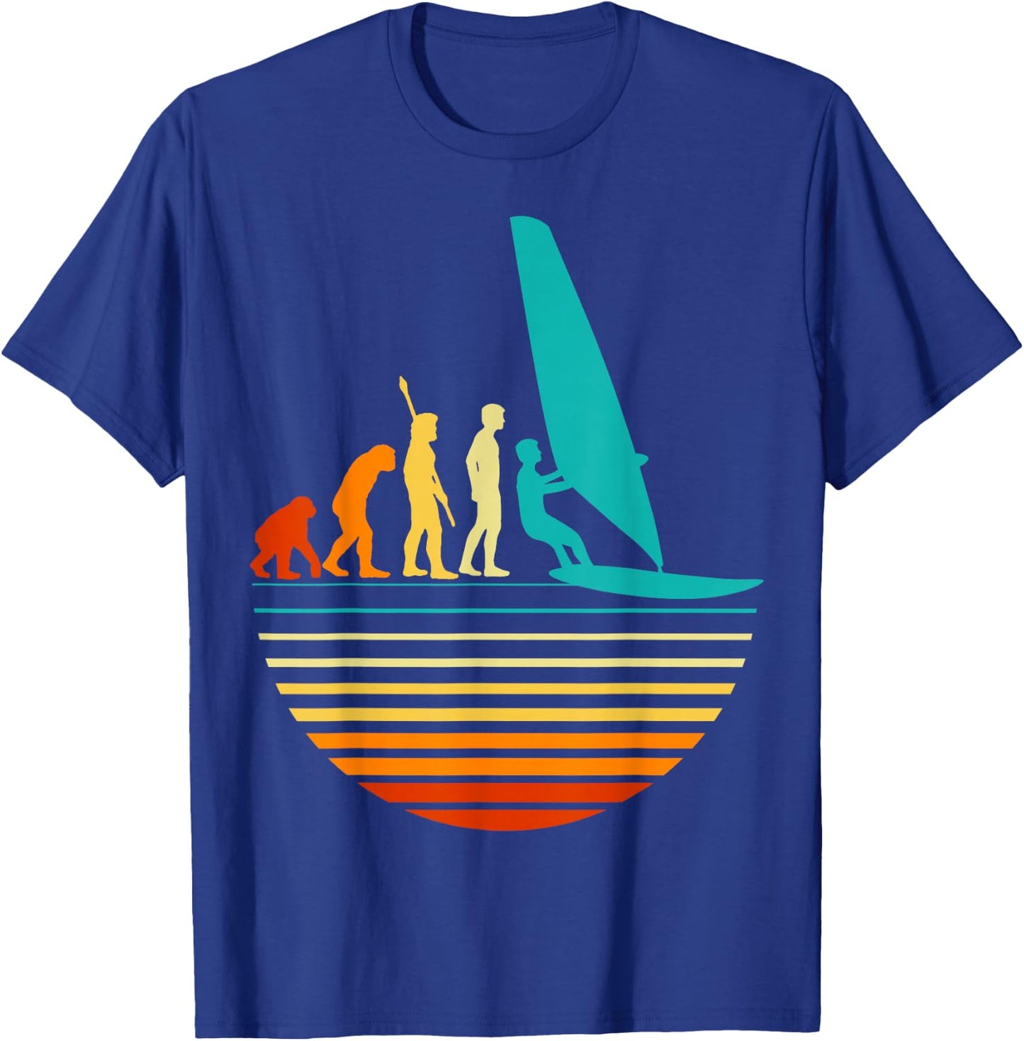 Windsurfer Evolution Windsurfing T-Shirt - T-Shirt | Royal