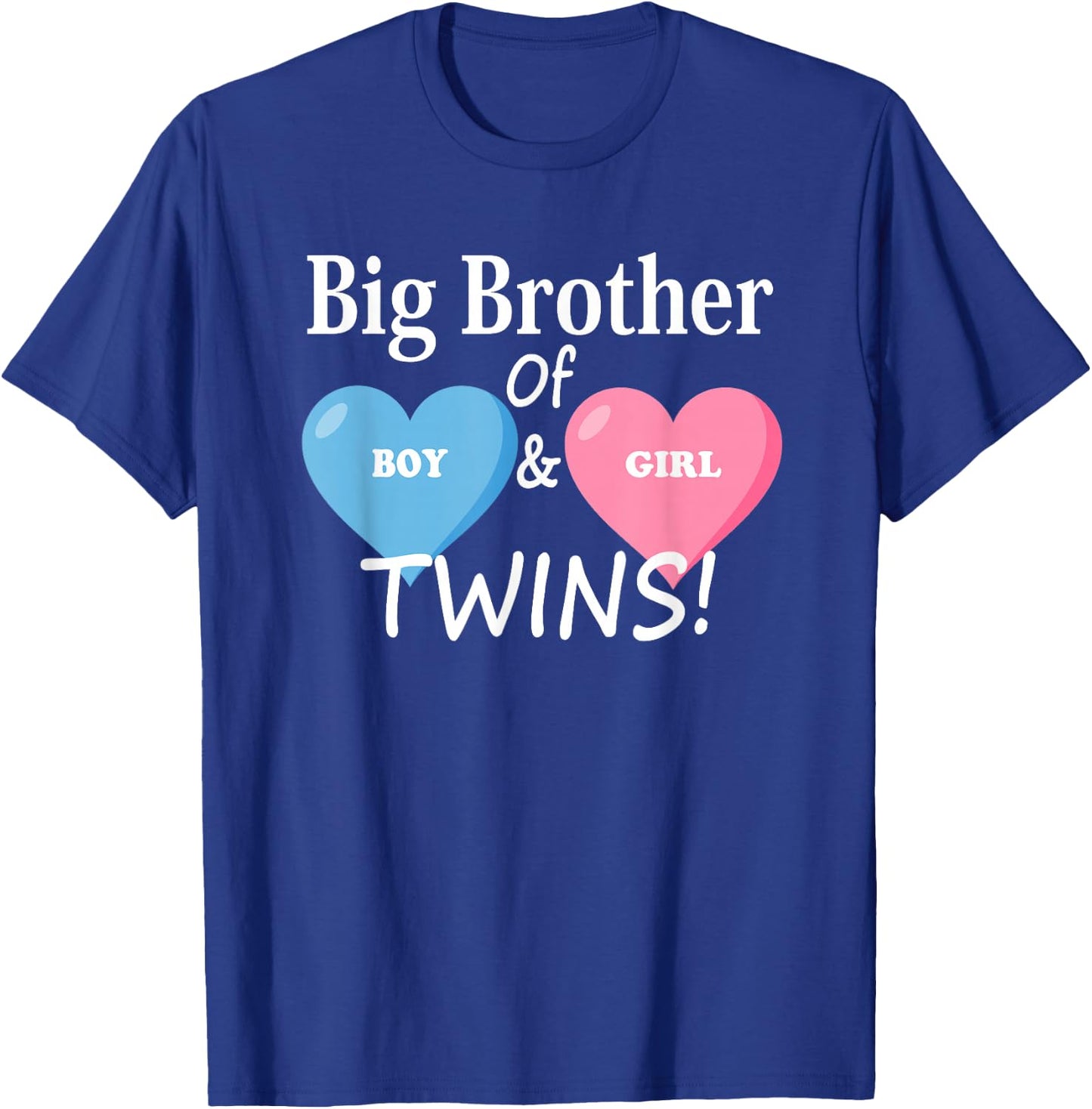 Sibling Heart for Twins and Twins, Big Brother of Boys and Girls T-Shirt - T-Shirt | Royal