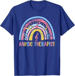 Cute Music Therapist Appreciation Music Therapy Job Rainbow T-Shirt - T-Shirt | Royal
