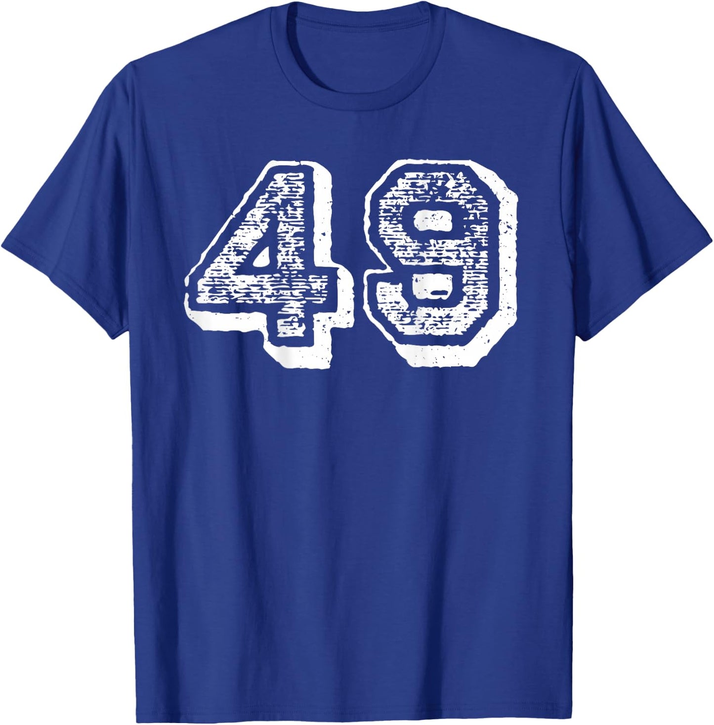 Number 49 Sports Jersey Player #49 Fan BACK PRINT Vintage T-Shirt - T-Shirt | Royal