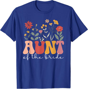 Aunt of The Bride Aunt Groovy Auntie of The Bride T-Shirt - T-Shirt | Royal