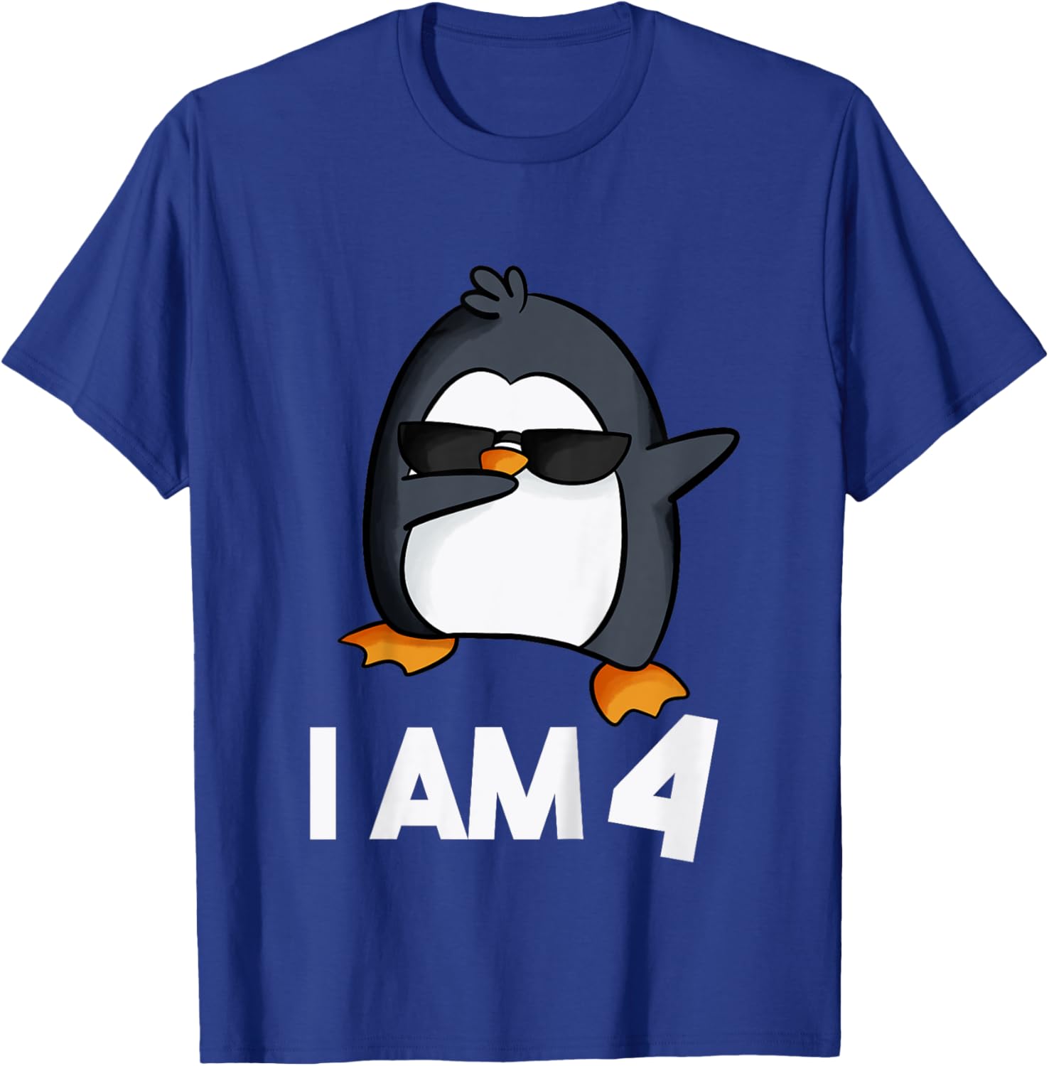 Penguin Birthday Shirt 4 Years Old Birthday Outfit Kids T-Shirt - T-Shirt | Royal