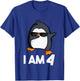 Penguin Birthday Shirt 4 Years Old Birthday Outfit Kids T-Shirt - T-Shirt | Royal
