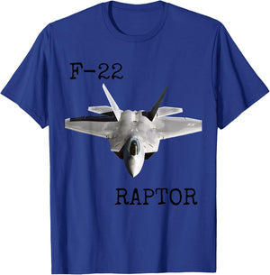 Air Force F-22 Raptor Fighter Jet Military Veteran T-Shirt - T-Shirt | Royal