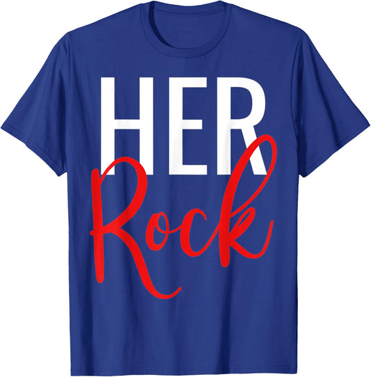 Her Rock His Peace Matching Couples T-Shirt - T-Shirt | Royal