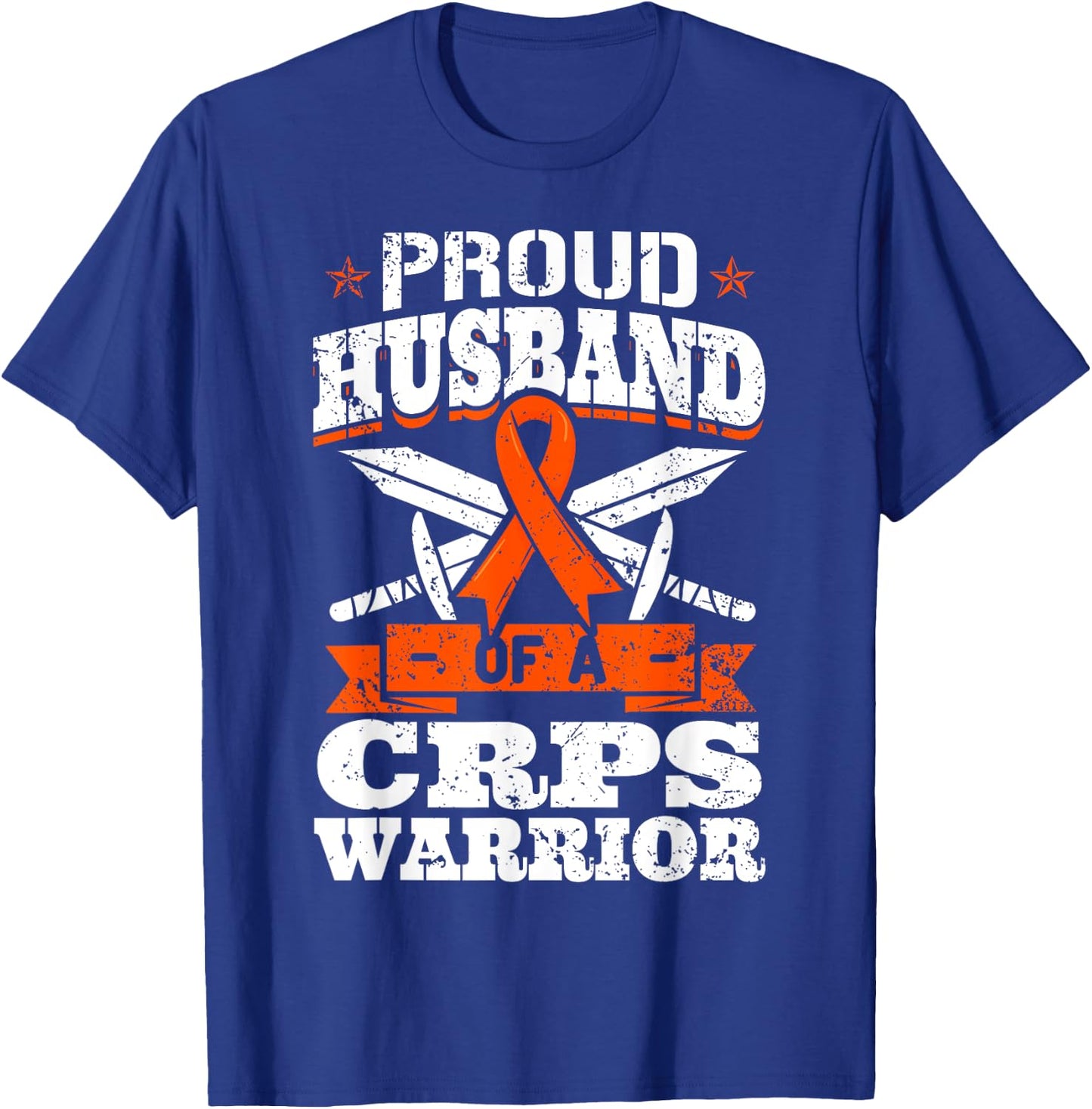 Proud Husband Of A CRPS Warrior RSD Awareness Ribbon RND T-Shirt - T-Shirt | Royal