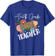 Fourth Grade Teacher Leopard Pencil 4th Grade Teacher T-Shirt - T-Shirt | Royal