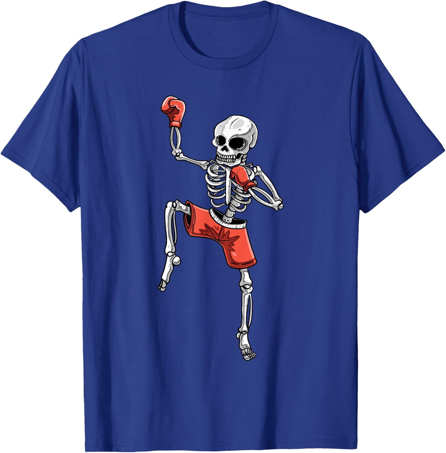 Skeleton Muay Thai Halloween Kickboxing MMA Fighter Costume T-Shirt - T-Shirt | Royal