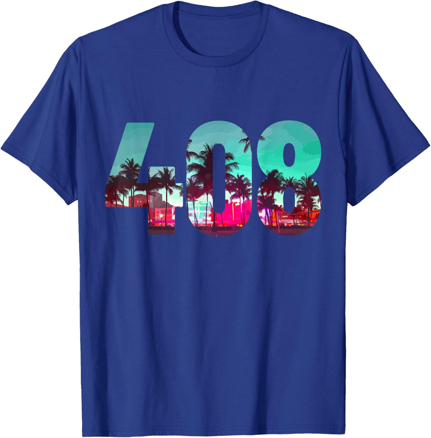 San Jose California Area Code 408 Vintage Retro T-Shirt - T-Shirt | Royal