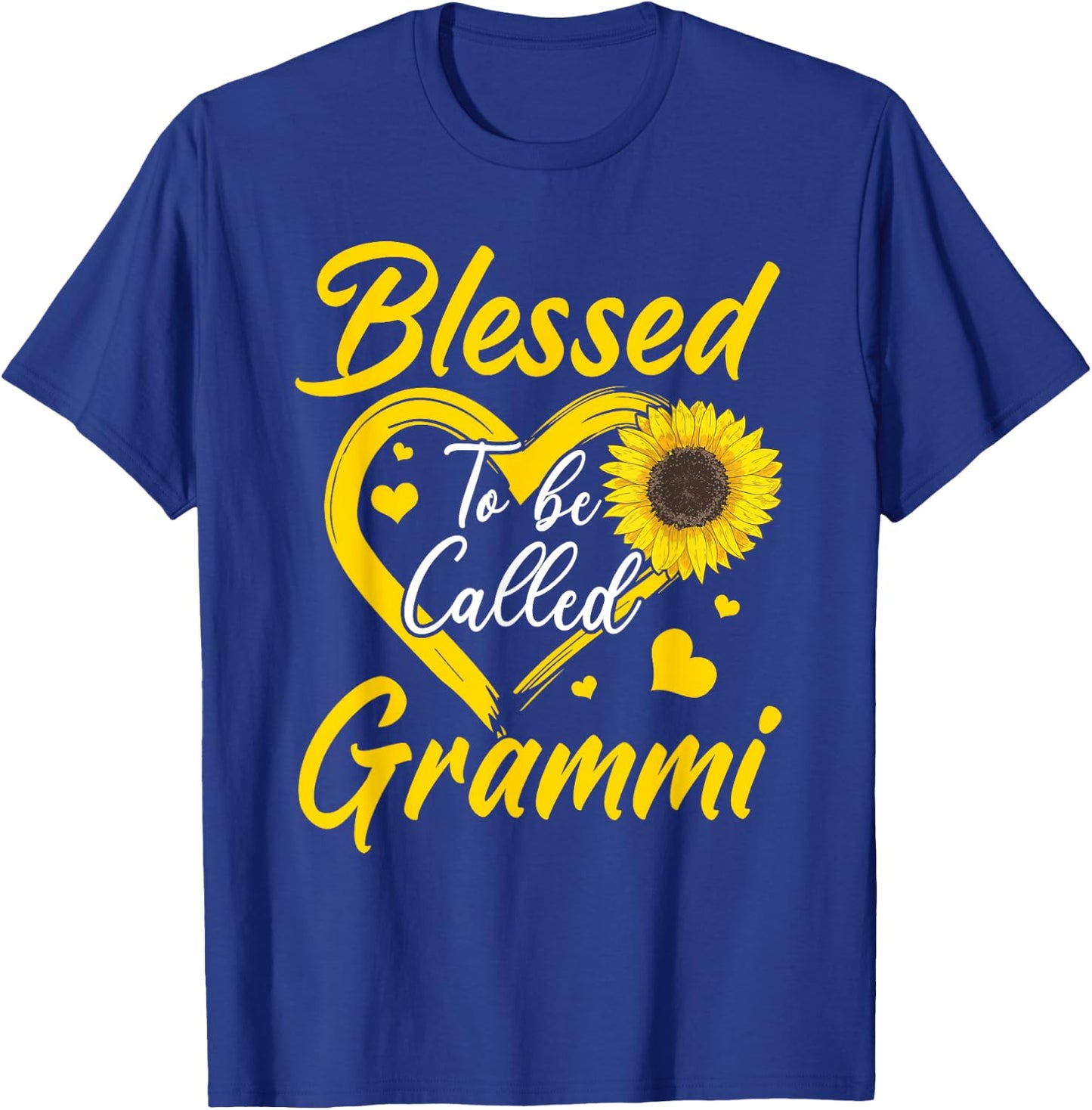 Blessed To Be Called Grammi Sunflower Heart Mother's Day T-Shirt - T-Shirt | Royal