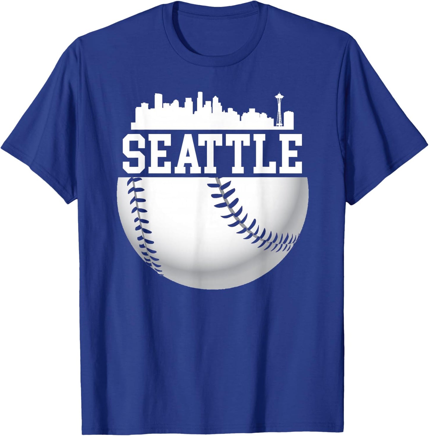 Vintage Downtown Seattle Shirt Baseball Retro Washington T-Shirt - T-Shirt | Royal