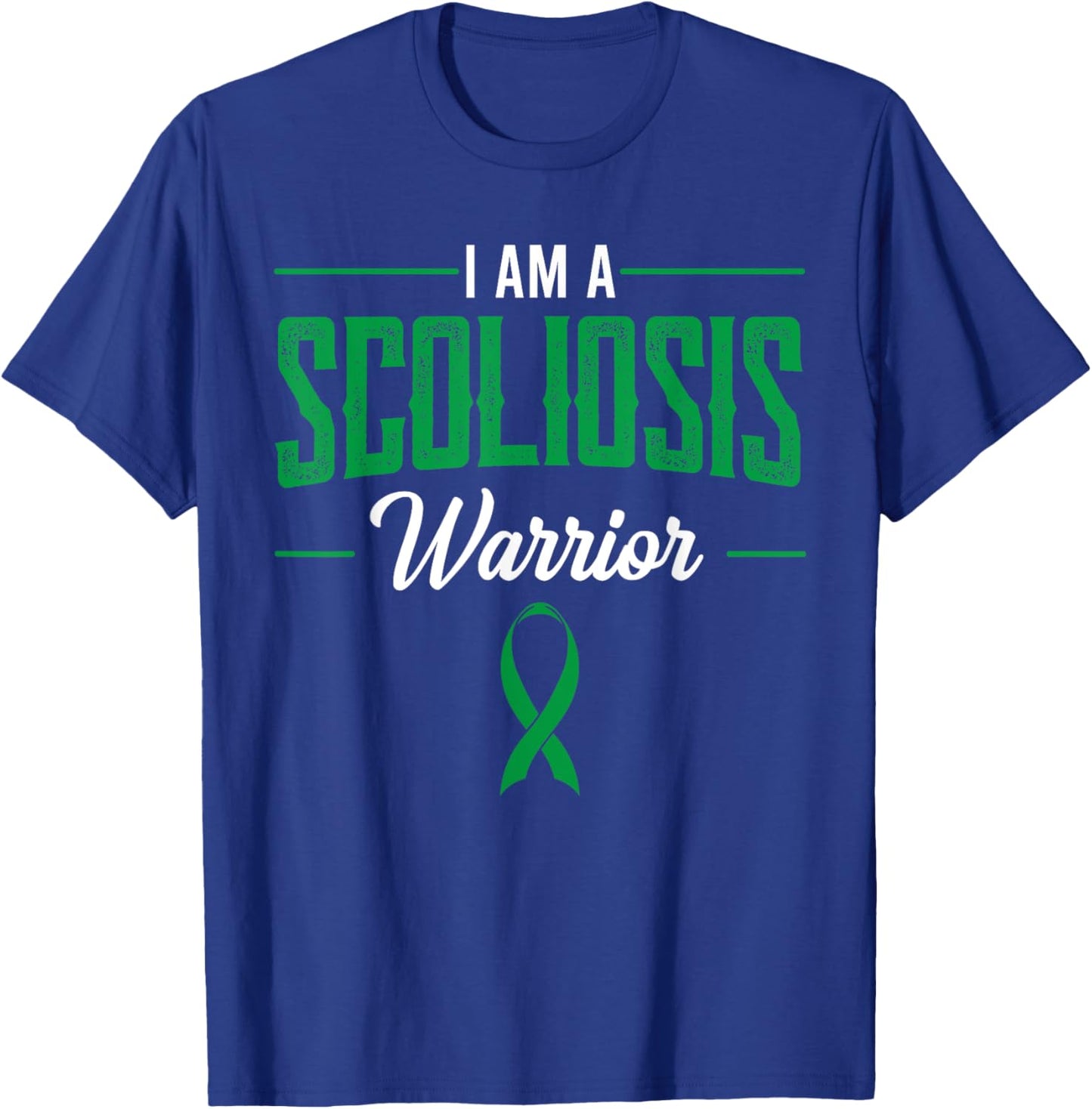 Scoliosis Warrior Orthopedic Scoliometer Green Ribbon Gift T-Shirt - T-Shirt | Royal