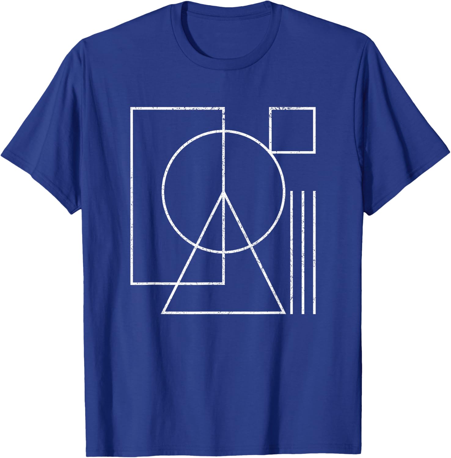Geometric Rectangle Circle Triangle Square Shape Lines Peace T-Shirt - T-Shirt | Royal