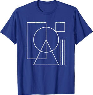 Geometric Rectangle Circle Triangle Square Shape Lines Peace T-Shirt - T-Shirt | Royal