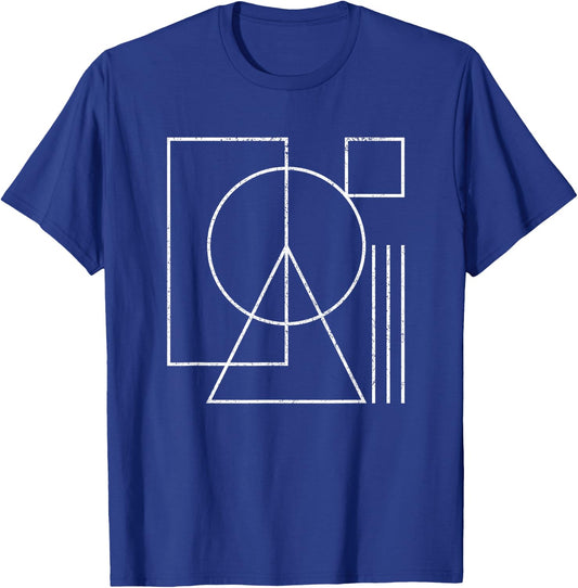Geometric Rectangle Circle Triangle Square Shape Lines Peace T-Shirt - T-Shirt | Royal
