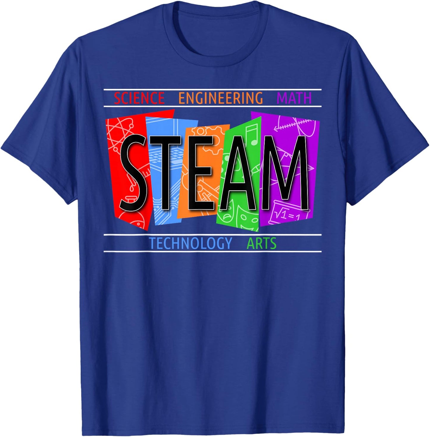 Steam Shirt Colourful Science and Technology T-Shirt - T-Shirt | Royal
