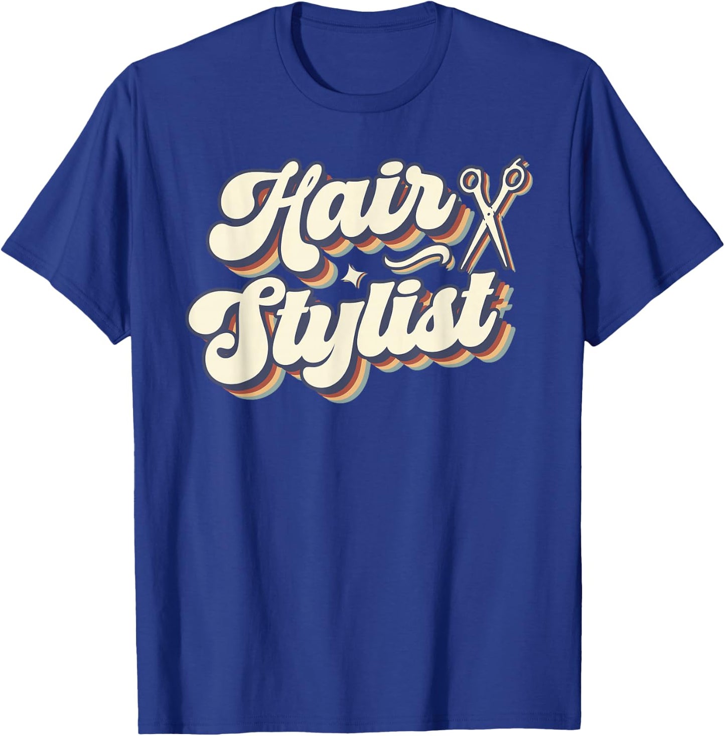 Hair Stylist Retro Groovy Hairdresser Salon Men Women T-Shirt - T-Shirt | Royal
