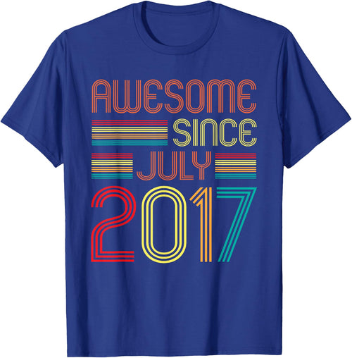 Awesome Since July 2017 Vintage 8th Birthday 8 Years Old
