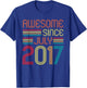 Awesome Since July 2017 Vintage 8th Birthday 8 Years Old T-Shirt - T-Shirt | Royal