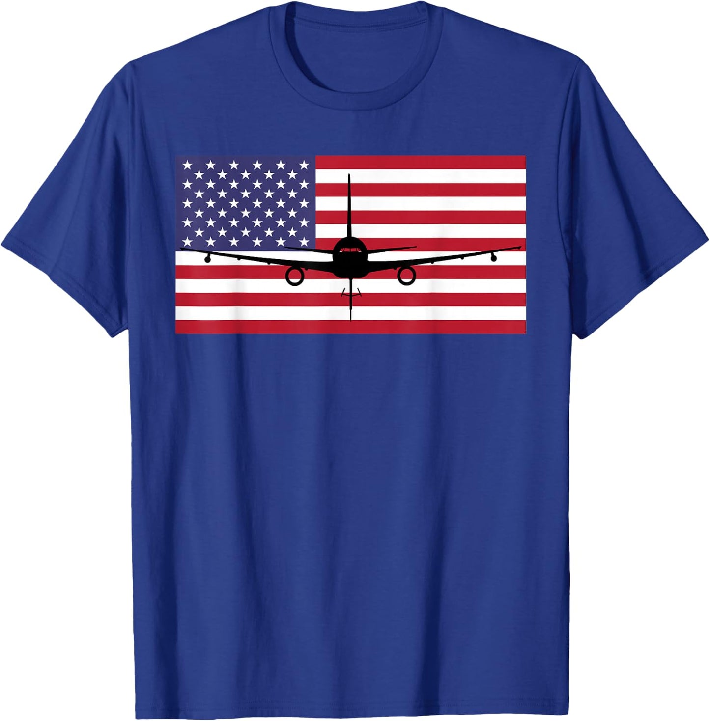 KC46 Pegasus Air Force Pilot- American Flag Funny Aviation T-Shirt - T-Shirt | Royal