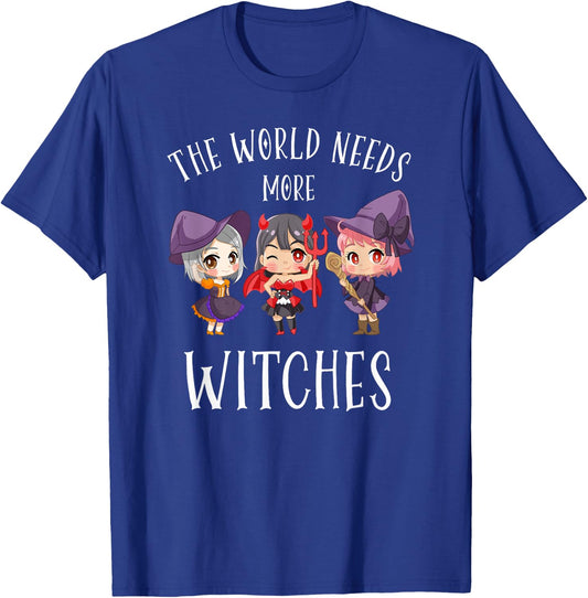 Chibi Anime Girls Witches Costume Funny Kawaii Halloween T-Shirt - T-Shirt | Royal