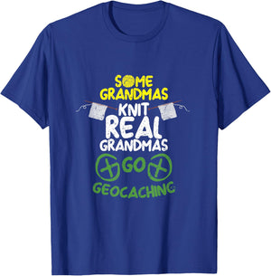 Funny Geocaching Real Grandmothers Geocacher Geocache T-Shirt - T-Shirt | Royal