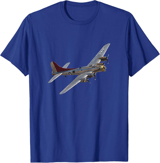 B17 Flying-Fortress WWII Fighter Plane USA History T-Shirt - T-Shirt | Royal